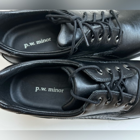 Black shoes lace up leather upper black shoes soft pad orthotics business casual - Picture 3 of 12